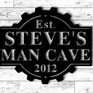 Custom Metal Man Cave Sign, Man Cave Decor, Man Cave Metal Signs, ManCave Sign, Personalized Man Cave Sign Metal, Custom Man Cave Sign image 1