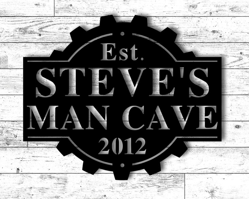 Custom Metal Man Cave Sign, Man Cave Decor, Man Cave Metal Signs, ManCave Sign, Personalized Man Cave Sign Metal, Custom Man Cave Sign image 1