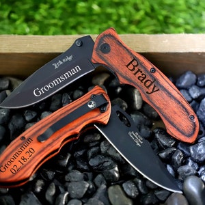 Engraved Pocket Knife Groomsman Gift, Groomsman Knife, Groomsmen knives, gifts for groomsmen, gift for groomsman, best man gift knife