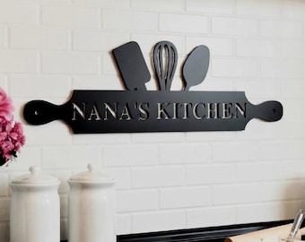Custom Kitchen Sign, Personalized Kitchen Sign, Metal Kitchen Sign, Kitchen Decor, Housewarming Gift,Kitchen Wall Art Metal Sign for Kitchen