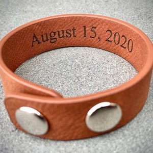 Personalized Leather Bracelet, Engraved Leather Bracelet, Custom Leather Bands, Mens Leather Bracelet, Hidden Message Bracelet, Gift for Men