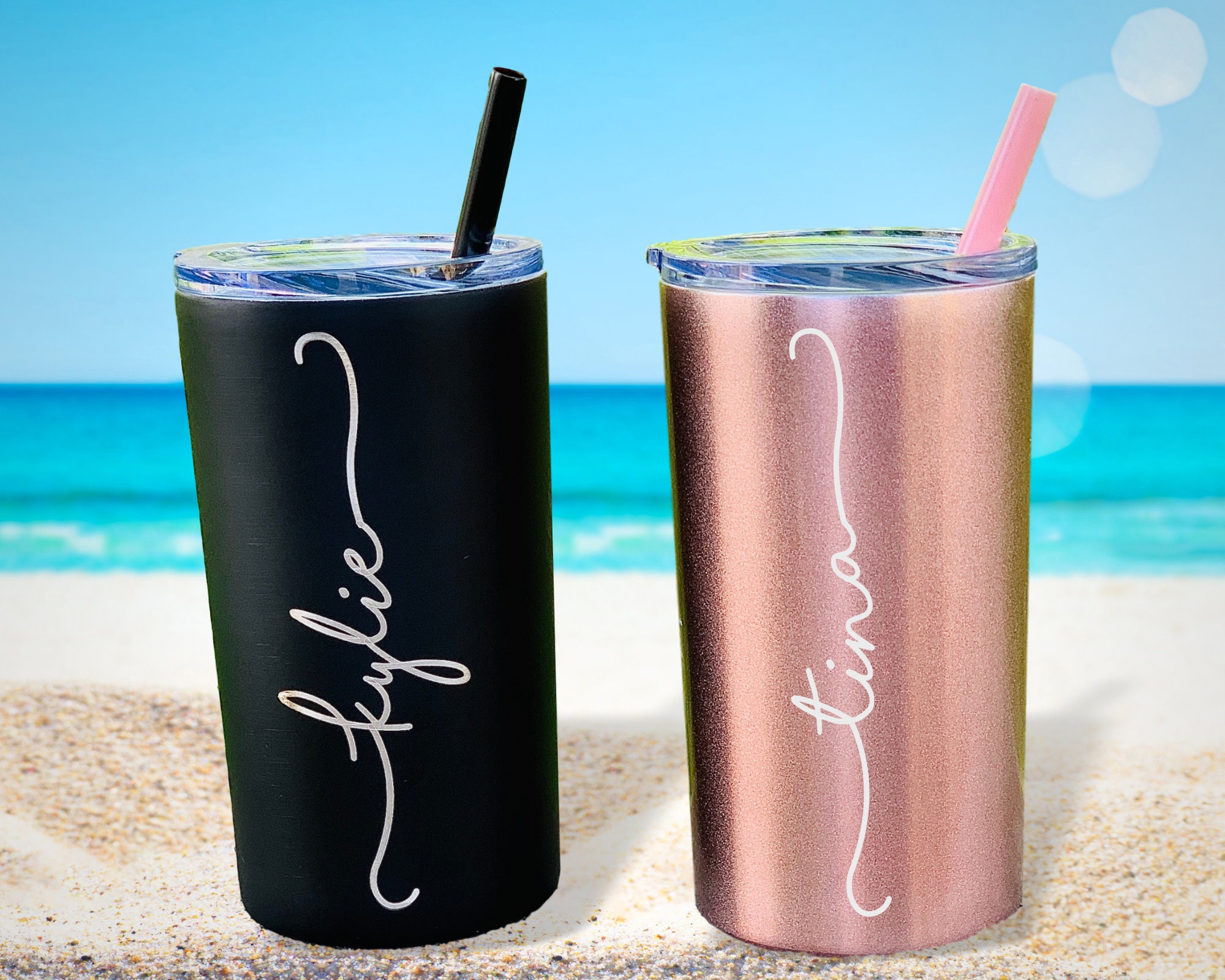 12oz Sublimation Tumbler lowball, No Handle, Straight With Reusable Straw 