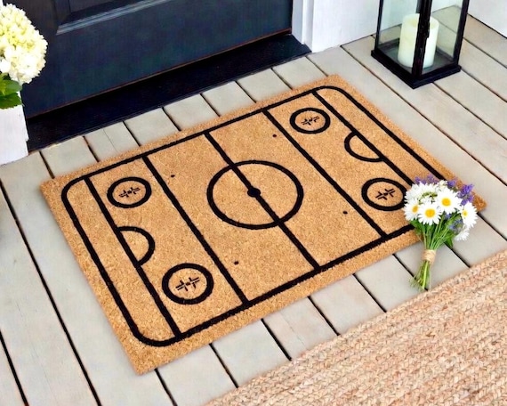 Hockey Rink Doormat, Hocky Gifts, Hockey Mom Gift, Hockey Rink Mat, Hockey Gift Decor, Hockey Welcome Mat, Housewarming Hockey Players