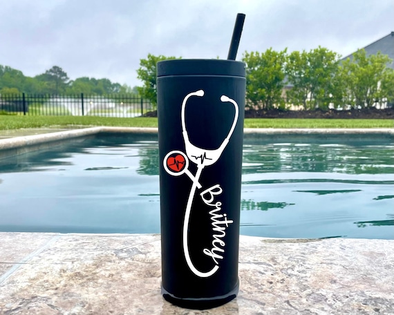 Nurse Water Bottle 24oz Personalized Nurse Gift Personalized Cup Nurse  Appreciation RN MD Lpn Cna Nurse Tumbler With Straw Gift for Nurses 