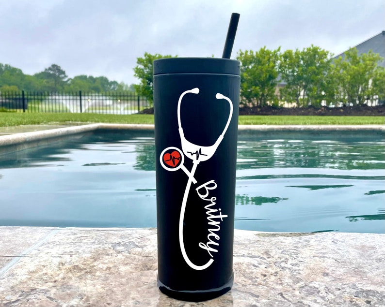 Nurse Tumbler Personalized Nurse Gift for Nurse Appreciation Gift for Nursing Student Gifts for RN Gift, CNA Gift, RN Grad Gift, Lpn Gift image 2