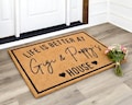 Custom "Life Is Better At Gigi & Poppy's House" Doormat, Personalized Grandparent Gift