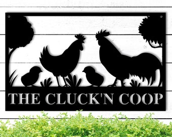 Custom Metal Chicken Sign, Chick Coop Metal Sign, Funny Chicken Coop Signs, Personalized Chicken Farm Sign Metal, Chicken Name Sign