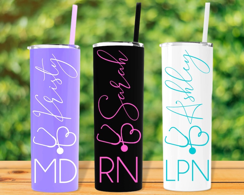 Nurse Personalized Tumbler Nurse Tumbler With Straw Etsy