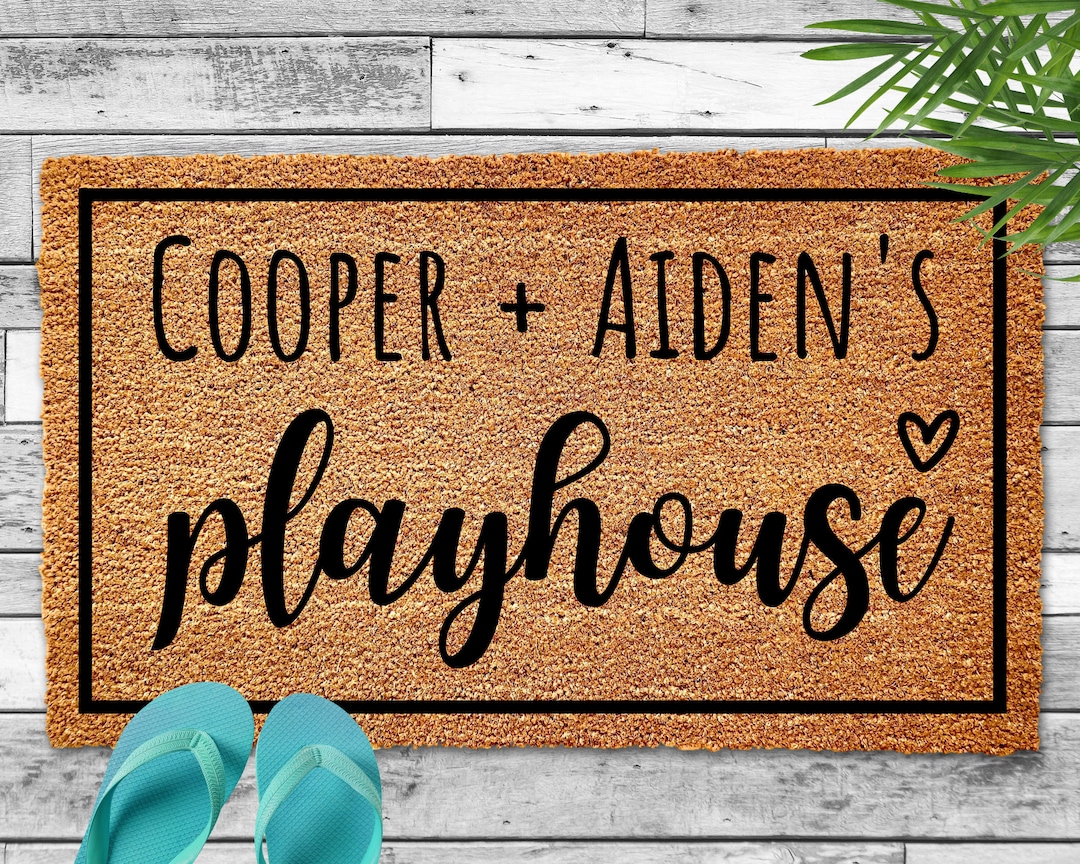 Kids Custom Playhouse Doormat, Doormat for Playhouse, Personalized