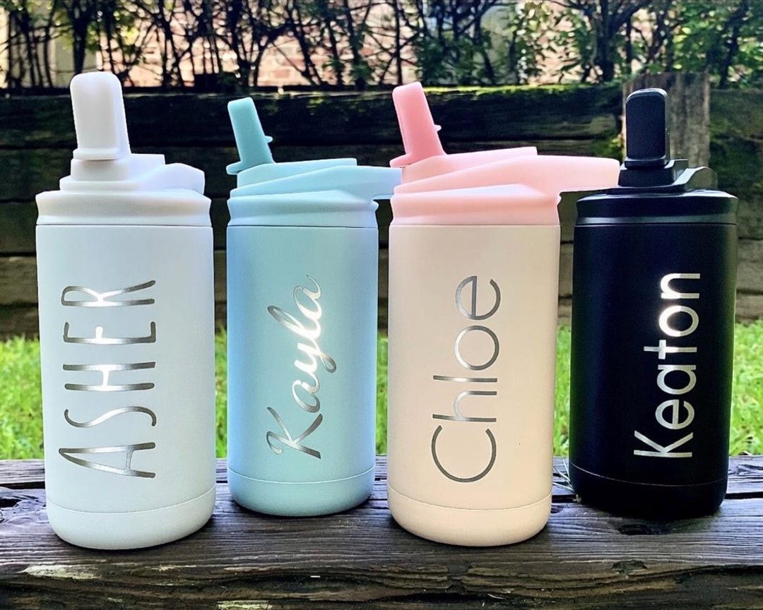 Personalized Kids Stainless Steel Water Bottle With Straw, Custom ...