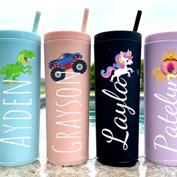 Personalized Tumbler for Kids Tumbler Cup Back to School Gift for Kids Elementary Kid Gift Personalized Kids Cups with Straws Boy Girls Cups