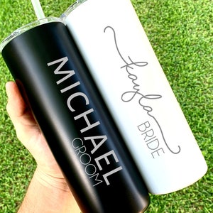 Bride and Groom Tumblers, Bridal Party Tumblers, Bridesmaid Tumbler, Groomsmen Tumbler,Groomsmen Gifts,Bridesmaid Gifts,Bride and Groom Gift