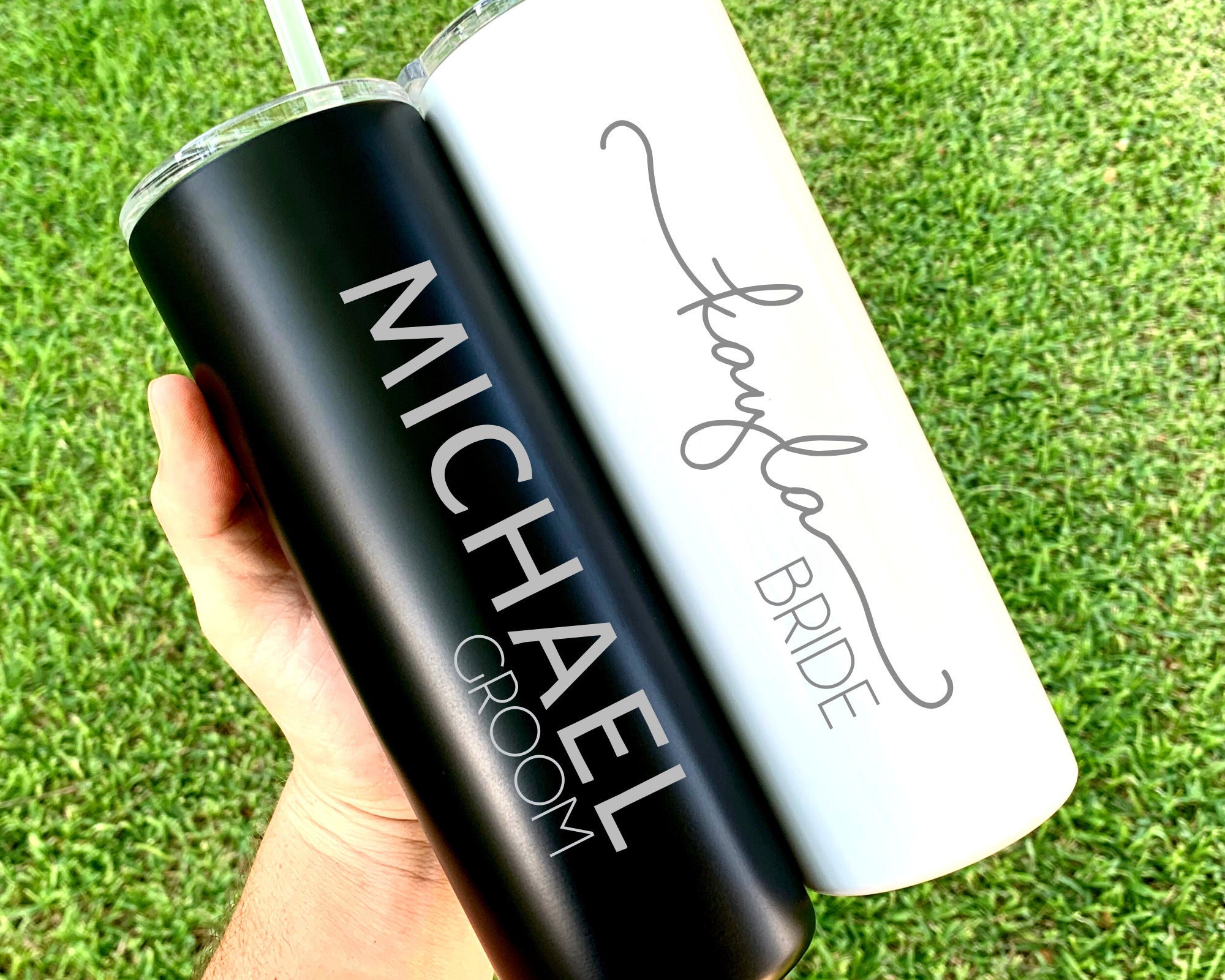 Bride and Groom Tumblers Bridal Party Tumblers Bridesmaid Etsy