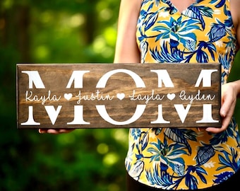 Personalized Mom Gift, Personalized Gift for Mom, Custom Gift for Mom, Custom Mom Sign, Mom Wood Sign, Custom Mom Gift, Mom Wooden Sign Mom