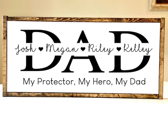  GIFTMILY Gift for Dad from Kids, Thank You Wood Sign