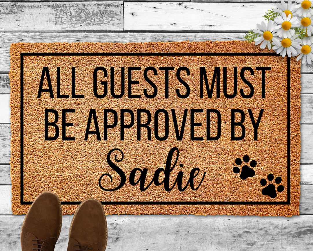 Approved by the Dog Doormat, Home Decor, Custom Doormat, Welcome Mat, Dog Doormat, Funny Doormat ...