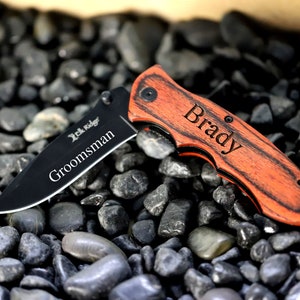 Personalized Pocket Knife, Engraved Pocket Knife, Engraved Pocket Knife for Groomsmen, Personalized Groomsmen Gift Knife, Groomsman Gift