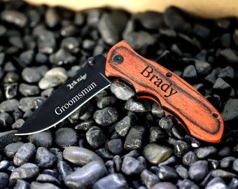 Personalized Pocket Knife, Engraved Pocket Knife, Engraved Pocket Knife for Groomsmen, Personalized Groomsmen Gift Knife, Groomsman Gift