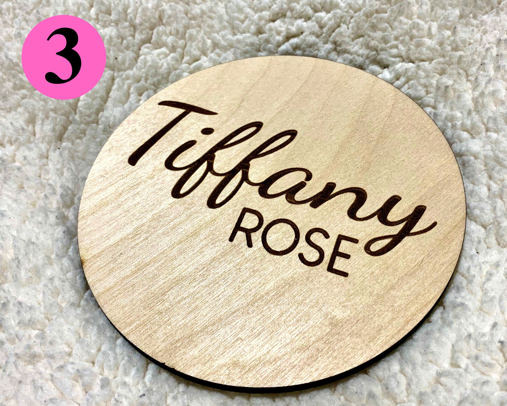 Newborn Baby Stats Sign, Birth Announcement Sign, Wooden Sign, Round ...