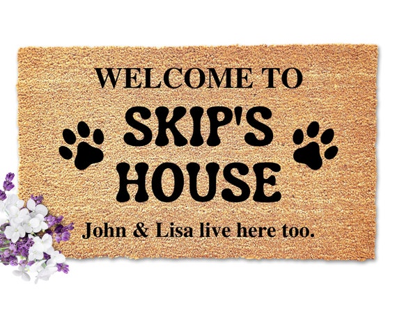 Welcome Mat for Dog-door Mat for Dogs-personalized Door Mat-custom Doormat  Dog-dog Owner Gift-dog Home Decor-dog Lover Gift-dog Welcome Mat 