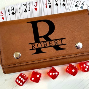 Personalized Deck of Cards Holder, Playing Card Holder, Playing Card Case, Card and Dice Set, Card Wallet, Card Box, Dice Bag, Dice and Card