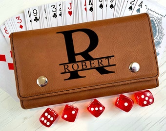 Personalized Deck of Cards Holder, Playing Card Holder, Playing Card Case, Card and Dice Set, Card Wallet, Card Box, Dice Bag, Dice and Card