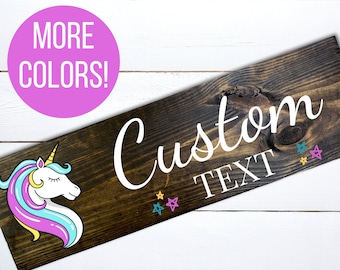Custom Name Sign for Nursery,Girls Room Decor, Personalized Little Girls Gifts, Girls Room Wall Decor, Unicorn Sign,Unicorn Girls Room Decor