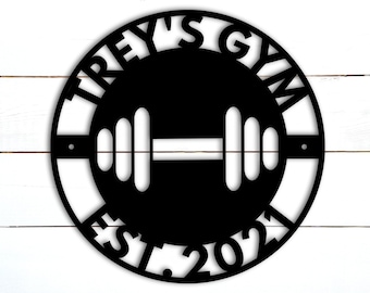 Gym Sign, Personalized Home Gym Sign, Custom Metal Gym Sign, Home Gym Sign, Cross Fit Sign, Custom Gym Sign, Metal Gym Sign, Gym Metal Sign