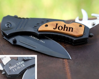 Personalized Groomsmen Gift Pocket Knife, Engraved Groomsmen Gift Knife, Engraved Groomsmen gift pocket knife, Engraved Knife for Groomsmen