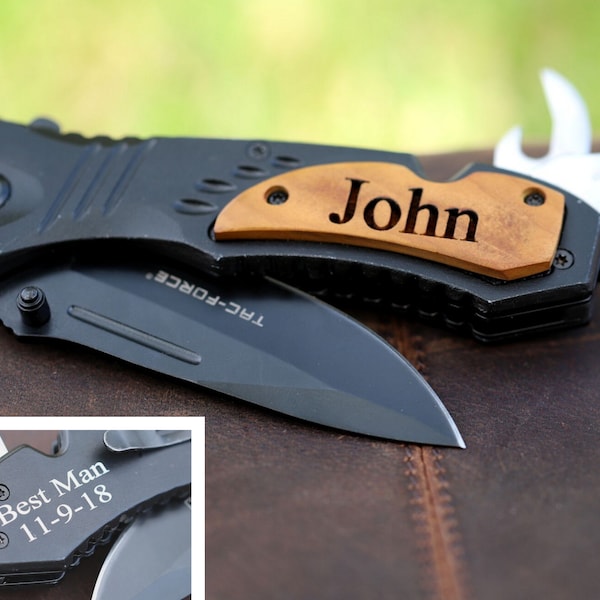 Pocket Knife with Bottle Opener, Tactical Knife, Survival Pocket Knife, EDC Knife, Every Day Carry, Personalized Pocket Knife Engraved