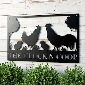 Personalized Chicken Farm Metal Sign, Custom Metal Chicken Coop Signs, Metal Hen House Sign Names, Family Name Metal Sign for Farm House