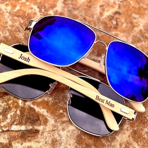 Bachelor Party Gift, Engraved Sunglasses, Groomsmen Proposal, Groomsmen Gift, Personalized wooden sunglasses, Groomsmen Sunglasses Wood