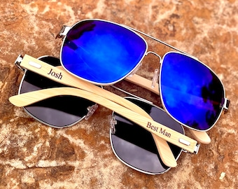Bachelor Party Gift, Engraved Sunglasses, Groomsmen Proposal, Groomsmen Gift, Personalized wooden sunglasses, Groomsmen Sunglasses Wood