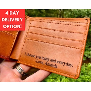 Anniversary Gift for Husband, Personalized Gift for Boyfriend Gift Leather Wallet for Husband Anniversary Boyfriend Gift for Birthday Gift