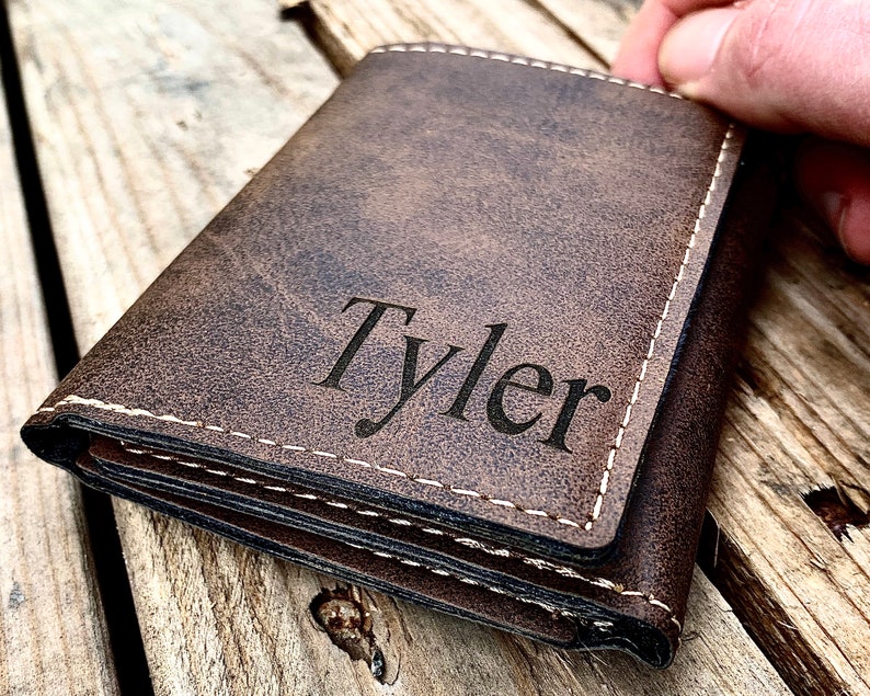 Leather Mens Wallet Leather Wallet Gift for Dad Wallets for Men Personalized Personalized Mens Wallet Trifold Mens Wallet RFID Wallet