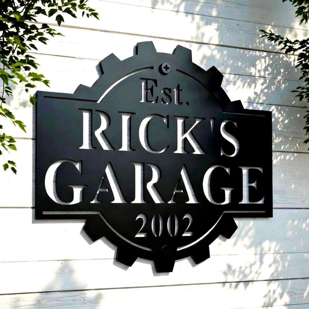 Personalized Garage Sign, Metal Sign for Garage, Custom Garage Sign ...