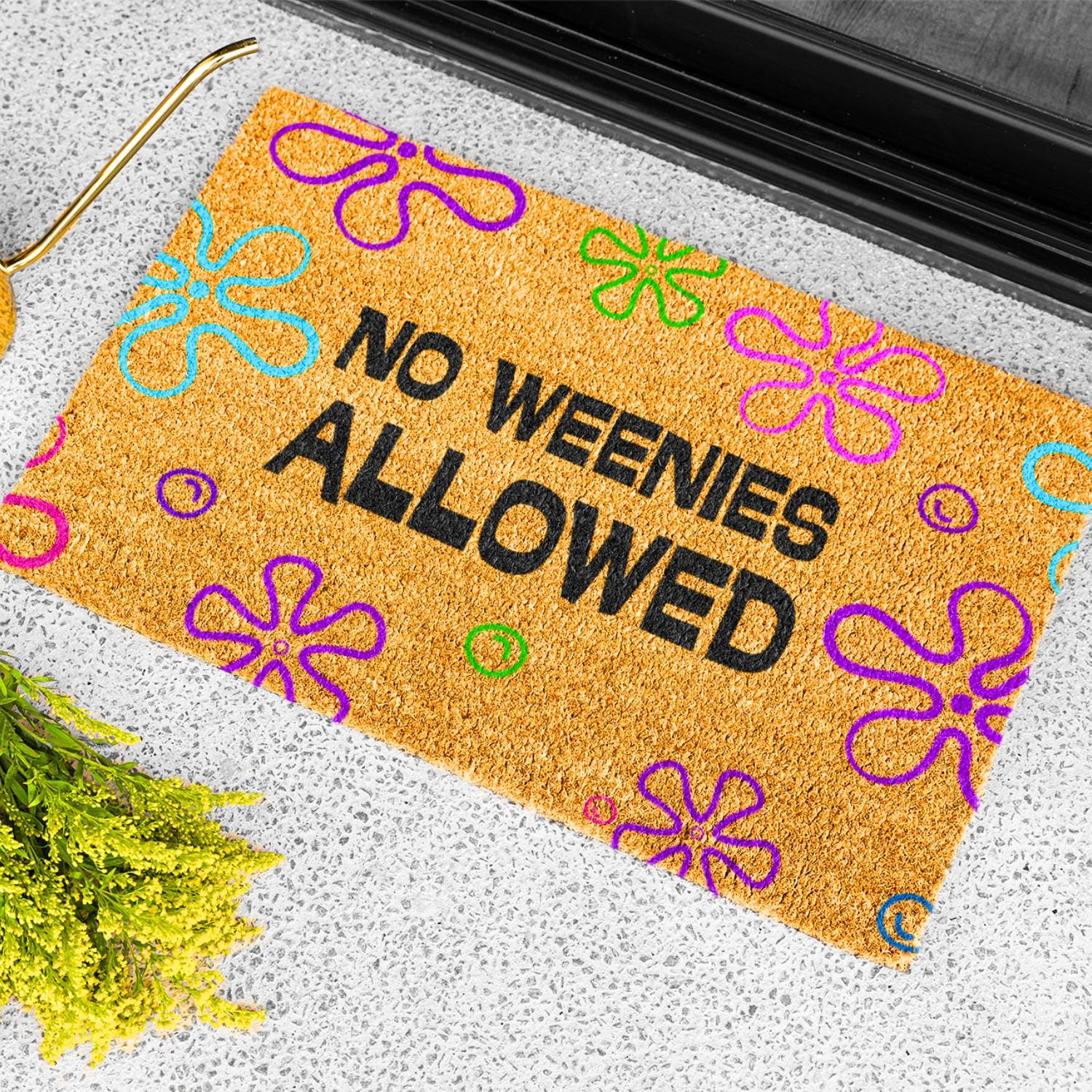 No Weenies Allowed Doormat, Funny Door Mat, Funny Welcome Mat, Sarcastic Outdoor Coir Mat, Humorous Entryway Front Door Mat, Fun Home Decor