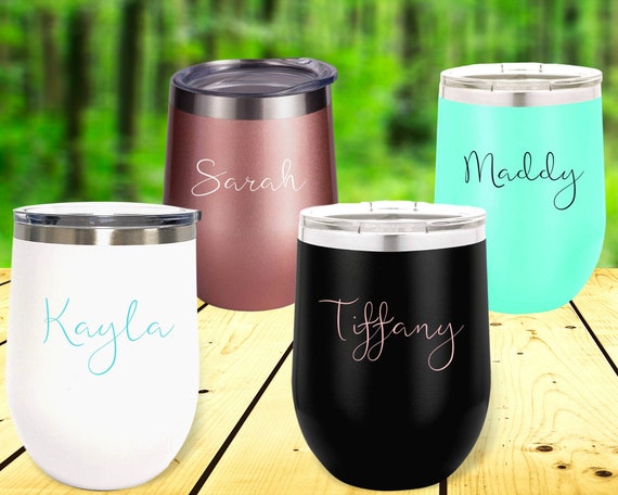 Wine Tumbler Personalized, Bridesmaid Tumbler, Custom Wine Tumbler, Insulated  Wine Tumbler With Lid, Wine Tumblers for Bridesmaids, Teachers 