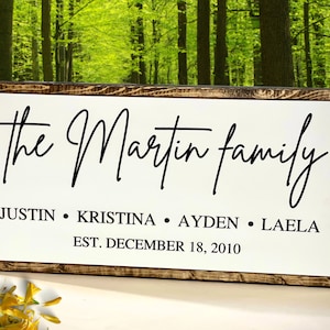 Family Name Sign with Kids Names, Last Name Wood Sign, Family Established Sign, Personalized Last Name Sign, Custom Family Name Wood Sign