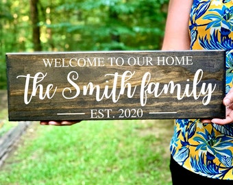 Christmas Gift for Mom, Family Christmas Gift,Christmas Decor,Family Name Sign Wood Last Name Sign Established Sign Personalized Family Sign