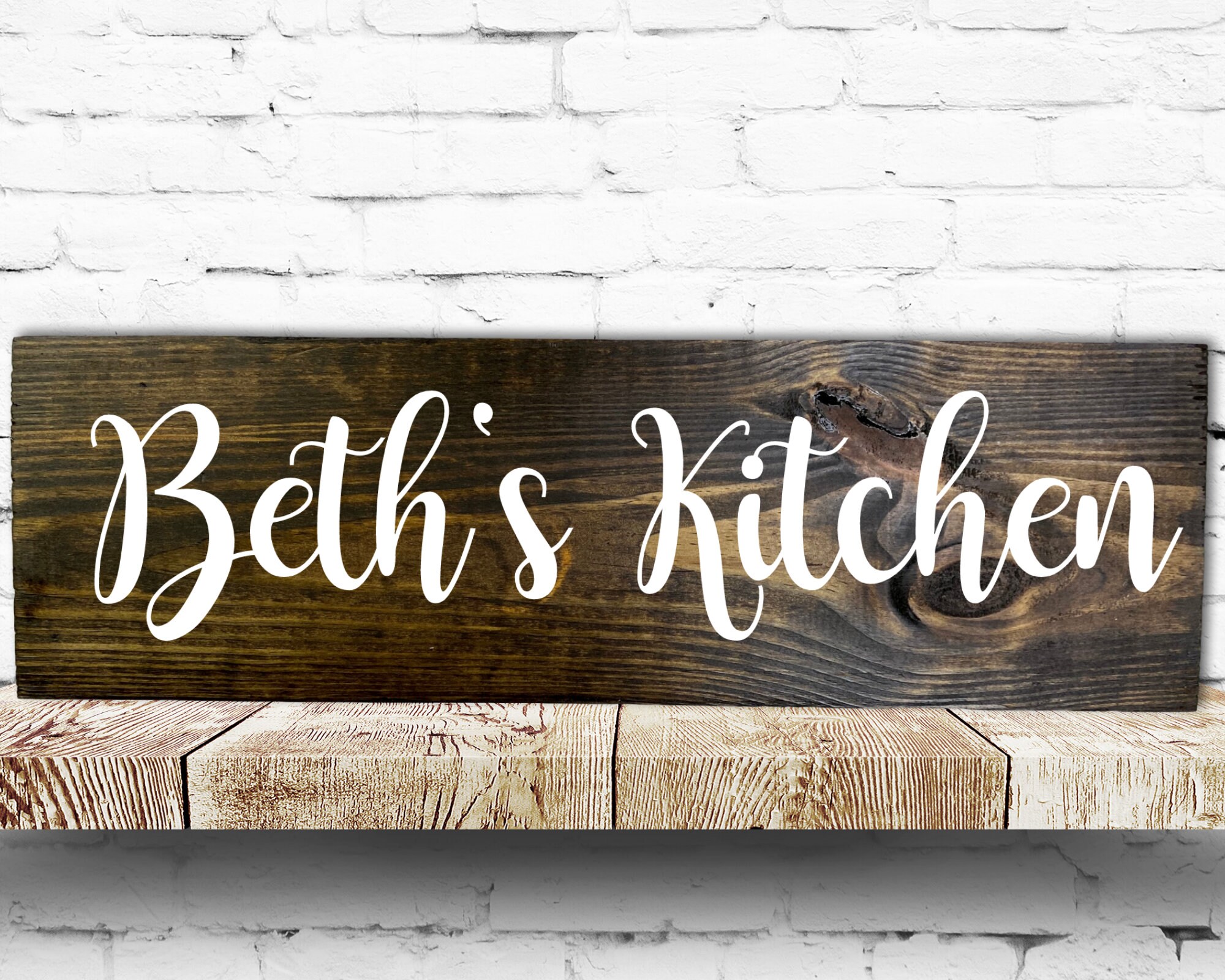 Custom Kitchen Sign. Personalized Kitchen Sign. Wood Word Cutouts