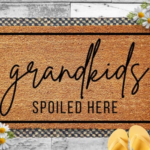 Gift for Grandparents Doormat, Grandkids Spoiled Here, Grandparents Door Mat, Front Door Mat, Gift for Grandma, Welcome Mat, Grandma Gifts