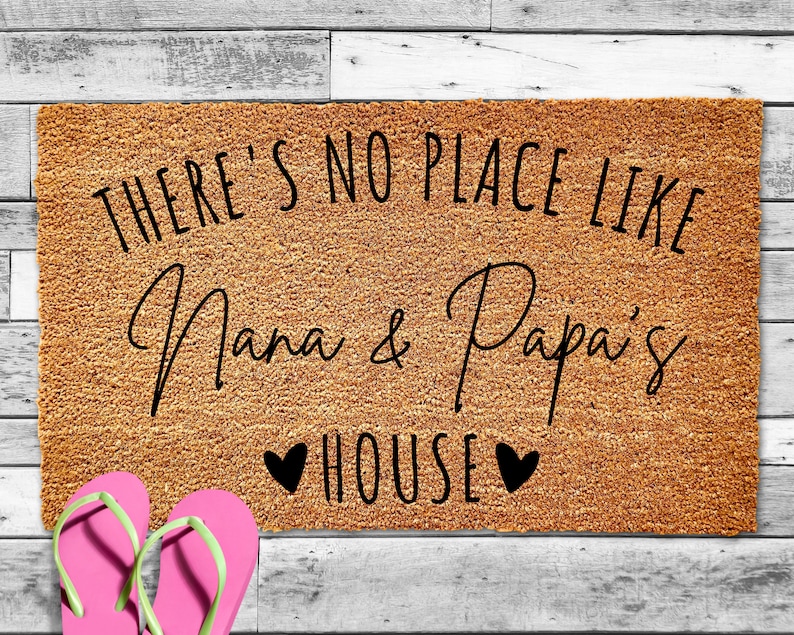 Nana and Papa's House Doormat, Grandparents Doormat, Gift for Grandparents, Nana Papa Gift, Personalized Doormat, Grandparents Gift Ideas image 1