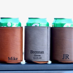 Groomsmen Can Cooler Holder, Groomsmen Gifts Personalized, Engraved Can Cooler, Beer Can Holder, Groomsmen Proposal, Groomsman Gift Ideas image 3