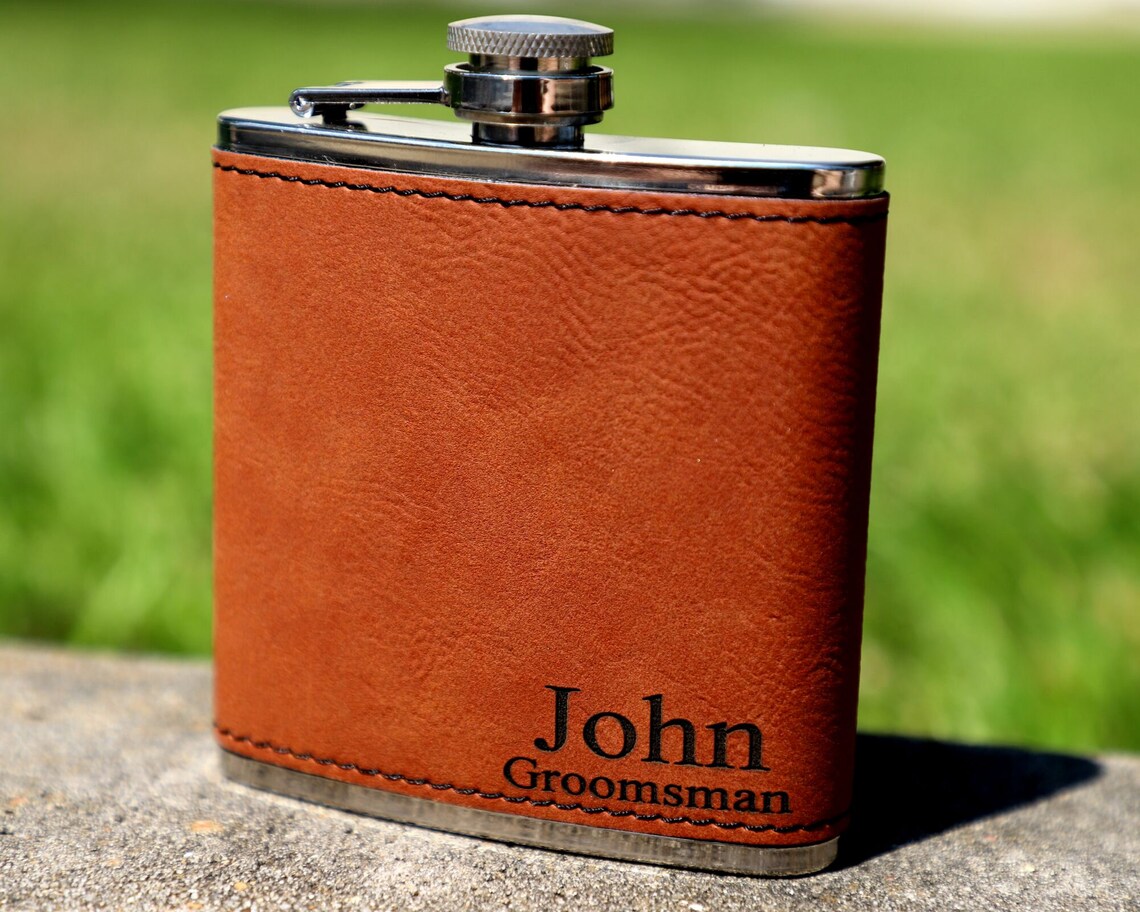 Engraved Flask for Groomsmen Gift Personalized Flask for Men Etsy