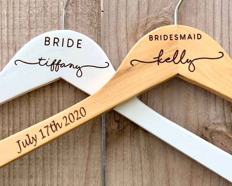 Custom Bridal Hanger, Personalized Bridesmaid Hangers, Bride Hanger for Wedding Dress, Hangers for Bridesmaids, Hangers for Wedding 