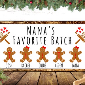 Nana Gift from Grandkids, Christmas Gifts for Nana Kitchen Sign for Grandma Gift Personalized Gifts for Grandma, Nana's Favorite Batch Sign