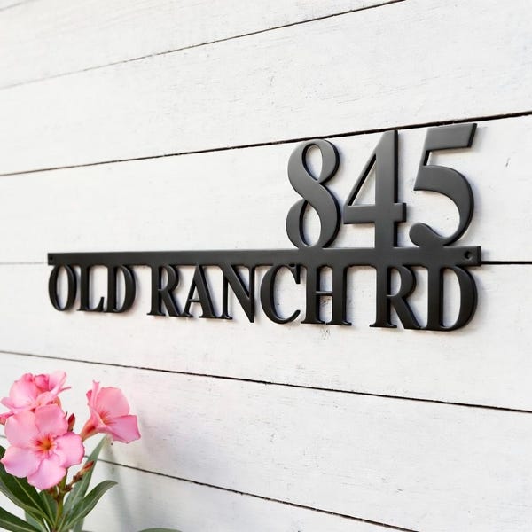 Metal House Number Sign, Home Address Sign, Address Number Sign, Metal Address Sign, Metal Address Numbers, Street Address Sign, Street Name
