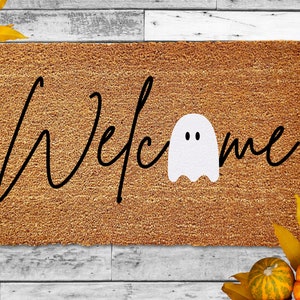 Halloween Doormat, Ghost Welcome Mat, Halloween Decor Outdoor, Boo Doormat, Halloween Decor, Funny Door Mats, Funny Halloween Doormat