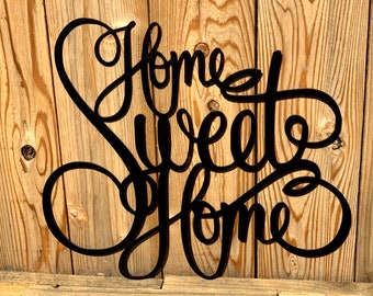 Home Sweet Home Metal Sign, Metal Wall Art Words, Sign for Home with Saying, Metal Signs, Metal Wall Decor, Home Sweet Home Sign for home
